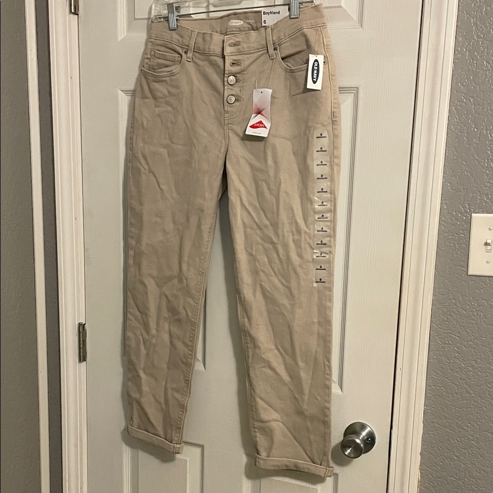 Old Navy Women's Khaki Boyfriend Jeans